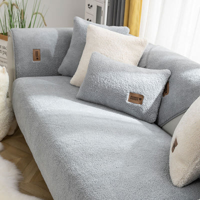 Sherplush - Wasserdichter & rutschfester Sherpa Fleece Sofabezug