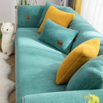 Sherplush - Wasserdichter & rutschfester Sherpa Fleece Sofabezug