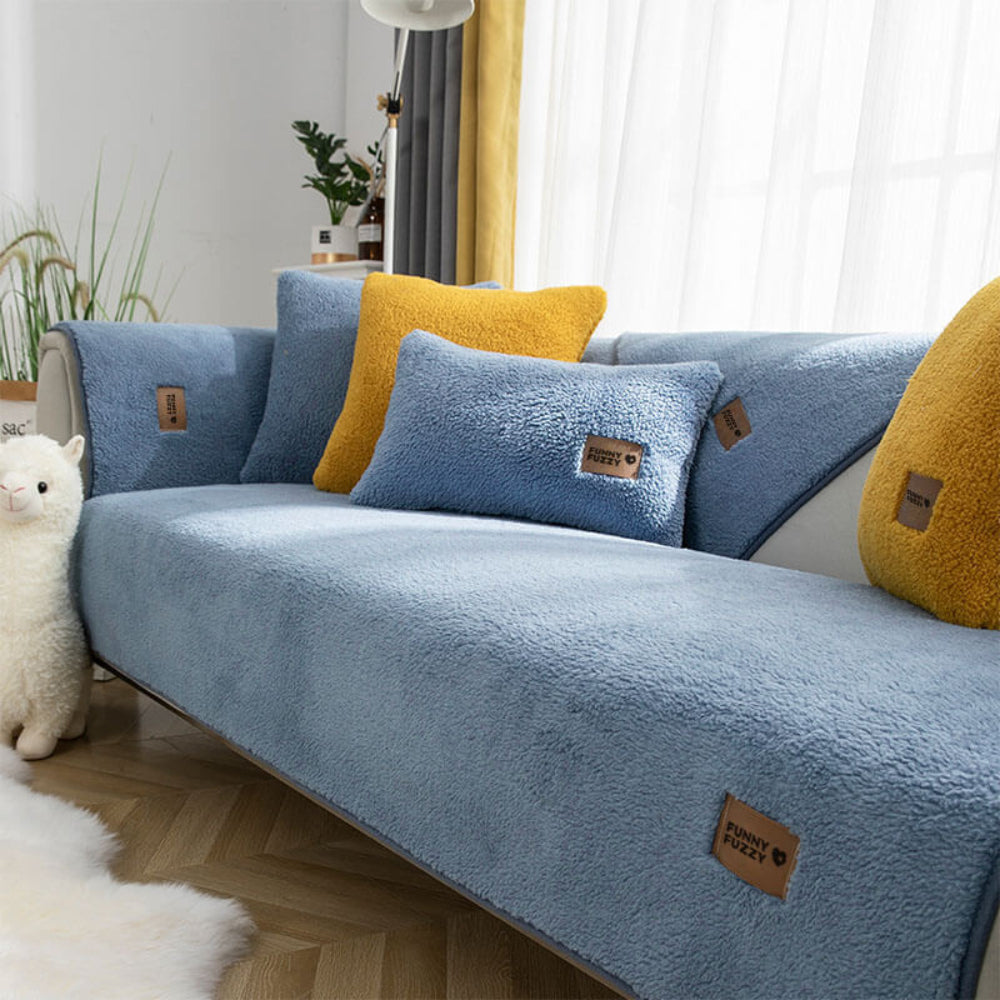 Sherplush - Wasserdichter & rutschfester Sherpa Fleece Sofabezug