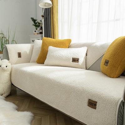 Sherplush - Wasserdichter & rutschfester Sherpa Fleece Sofabezug