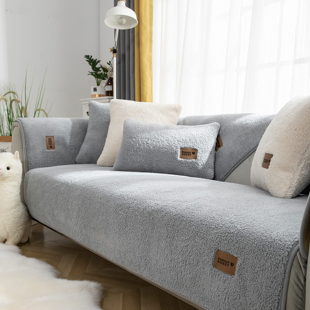 Sherplush - Wasserdichter & rutschfester Sherpa Fleece Sofabezug