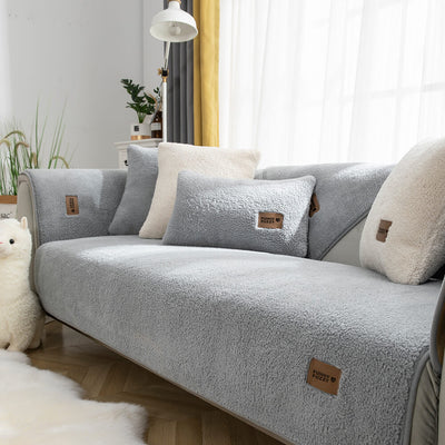 Sherplush - Wasserdichter & rutschfester Sherpa Fleece Sofabezug