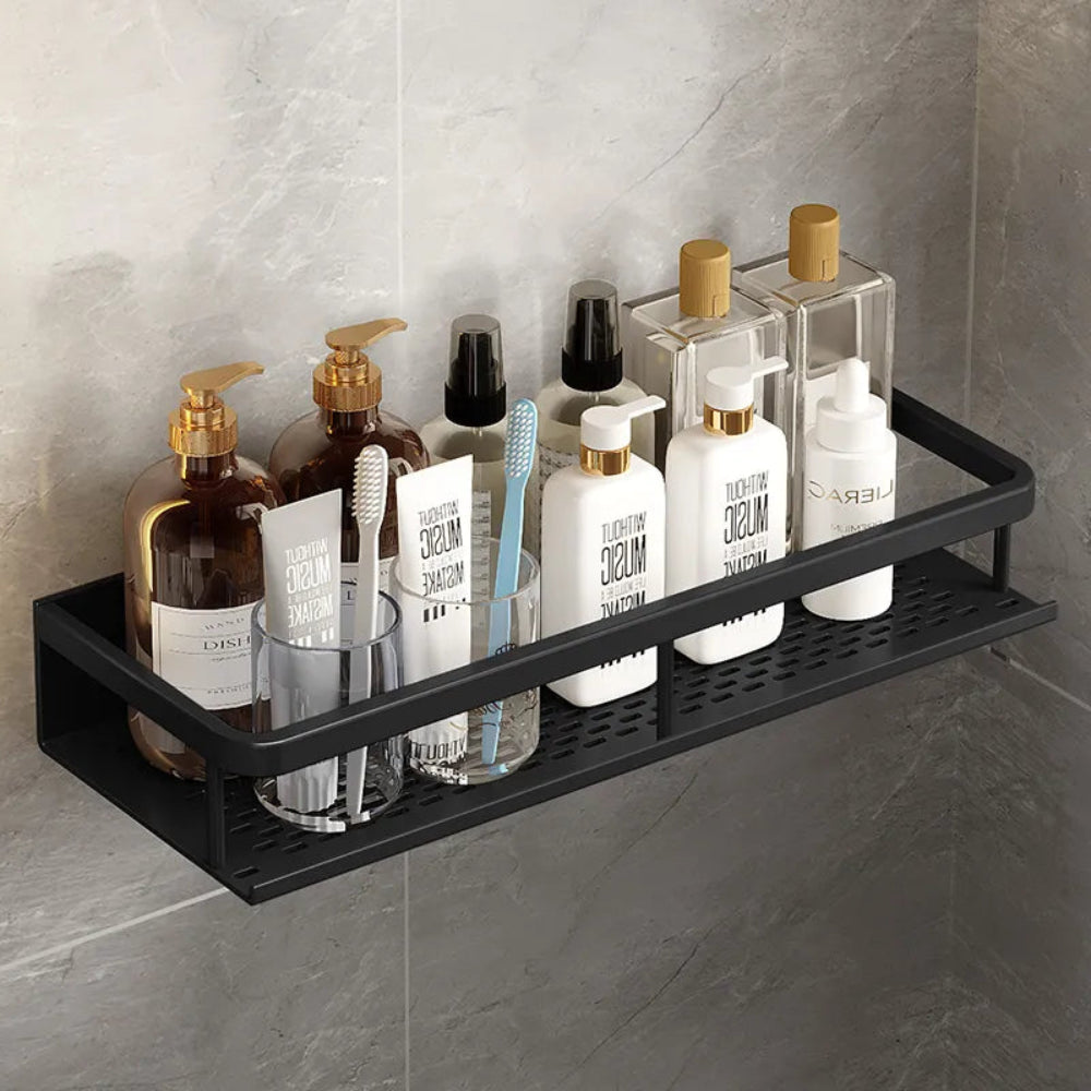 Showerlyn - Schwarzes Duschregal mit modernem, platzsparendem Design