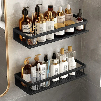 Showerlyn - Schwarzes Duschregal mit modernem, platzsparendem Design