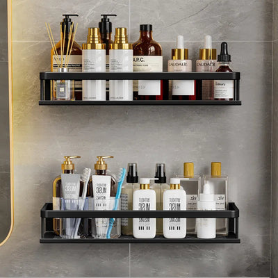 Showerlyn - Schwarzes Duschregal mit modernem, platzsparendem Design