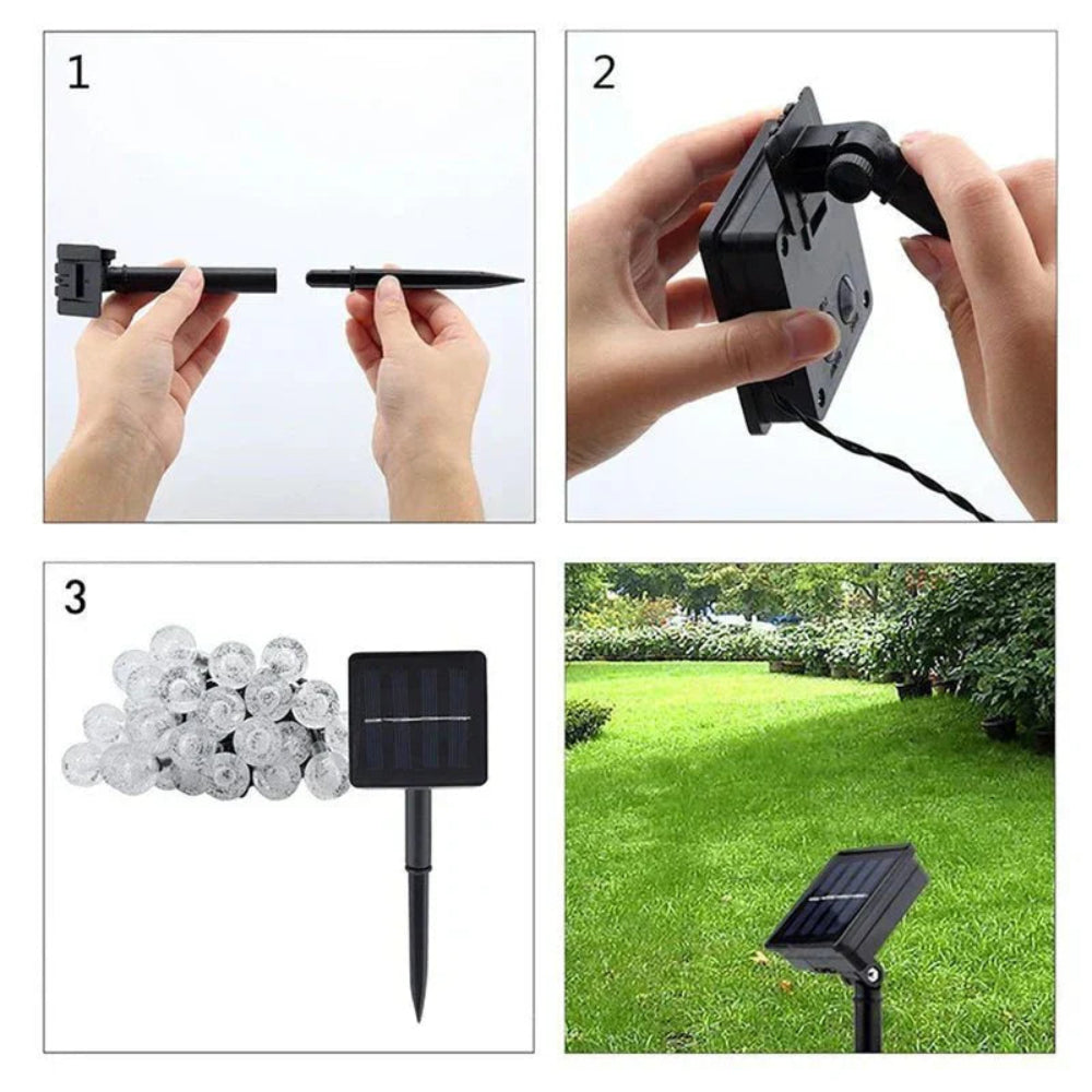 Solaria - Wasserdichte Solar-LED-Lichterkette für den Außenbereich