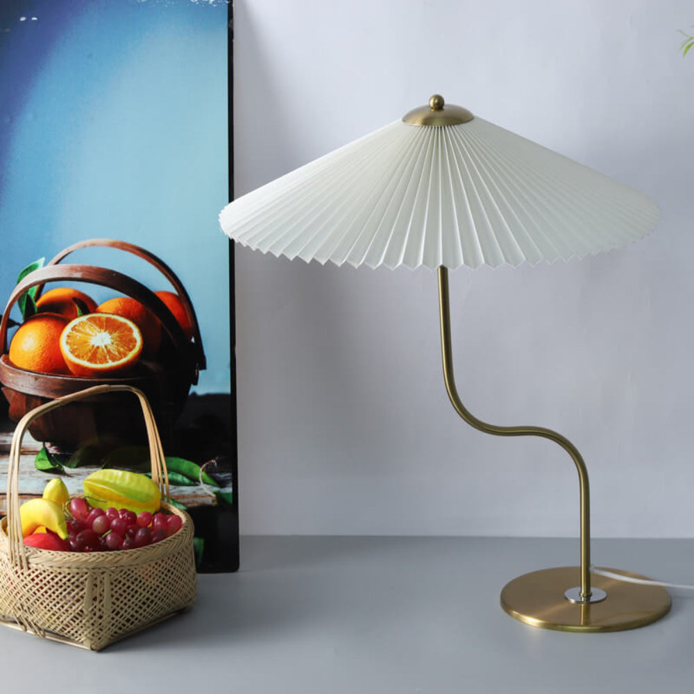 Solveta - Retro Faltenschirm Tischlampe