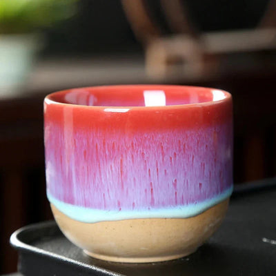 Teetasse mit Farbtropfen-Muster - Elegantes Keramik-Design
