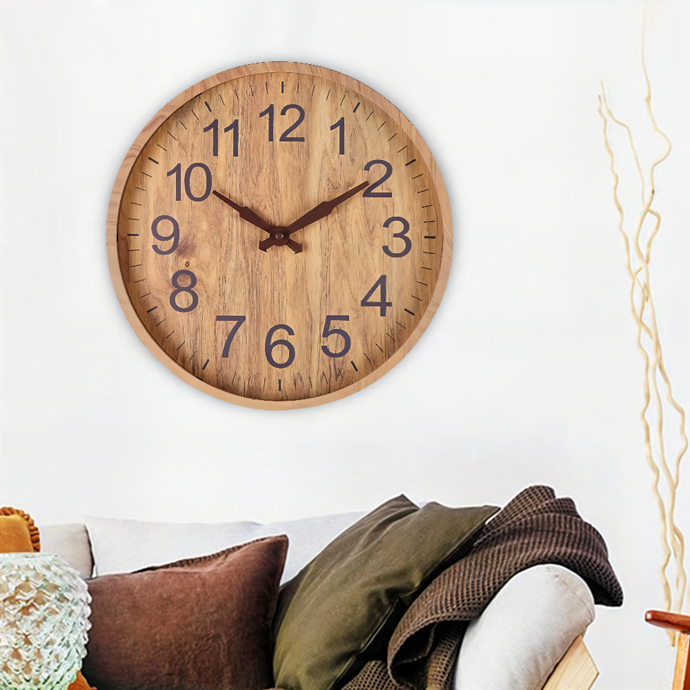 TimberTime - Stille Wanduhr in elegantem Holzdesign
