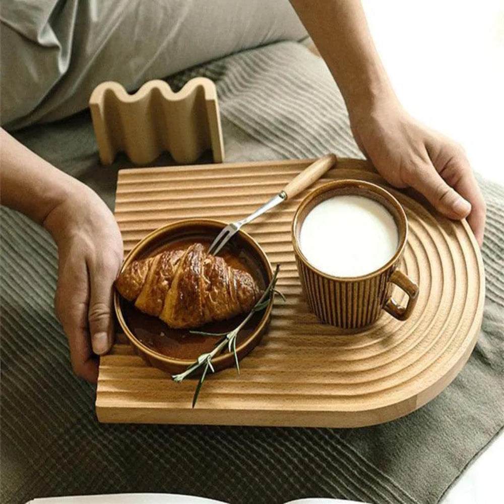 Trayvo - Natürliches Holztablett für Kaffee, Snacks und zum Servieren