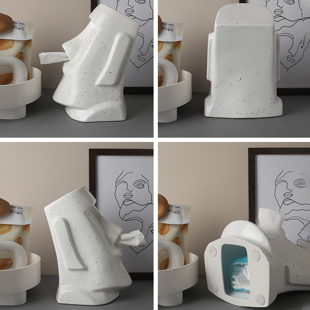 Moaibox - Nordische Keramik Moai Tissue-Halter
