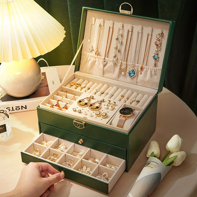 Velvique - Luxus Leder Schmuck Organizer Box