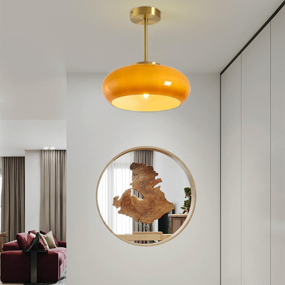 VintageGlow – Runde Glas-Deckenleuchte