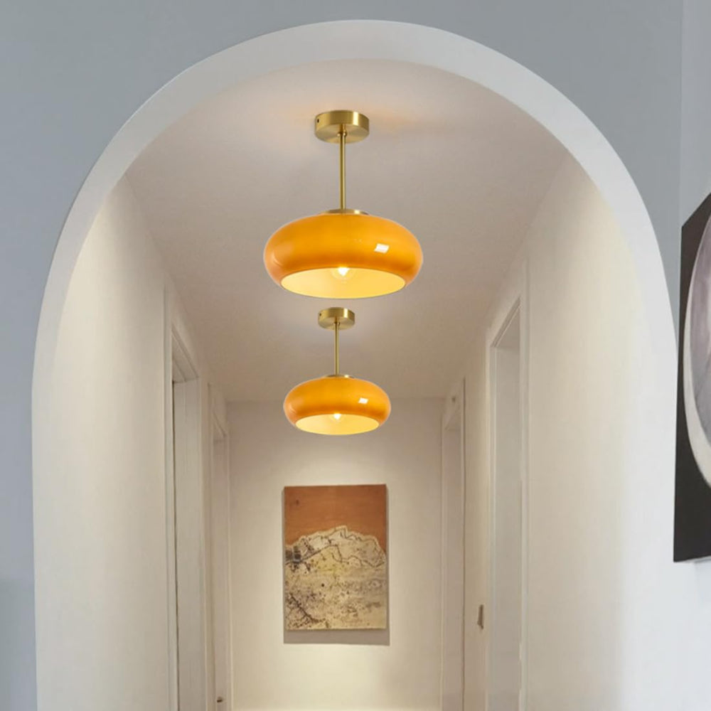 VintageGlow – Runde Glas-Deckenleuchte