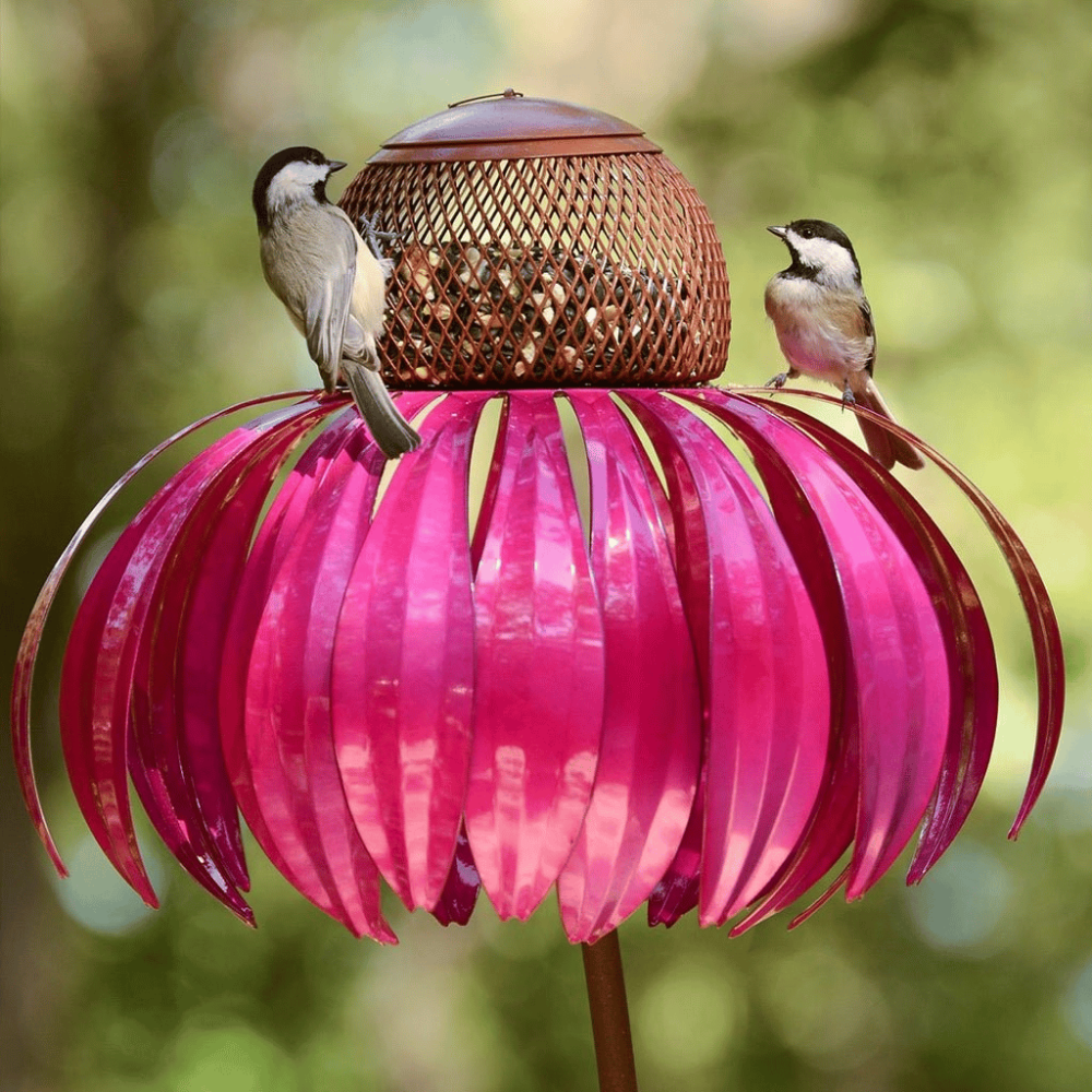 Kegel-Vogelfutterspender - Stilvolles Eisendesign für Gärten