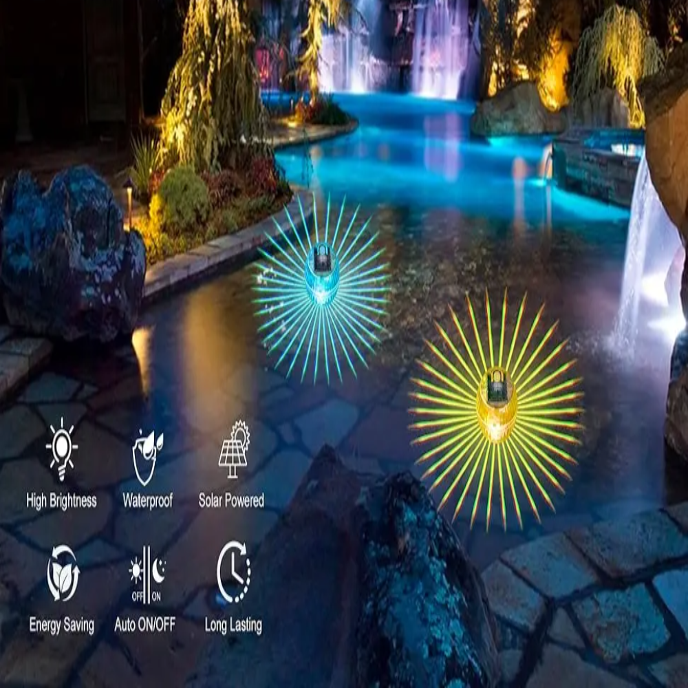 Solaglow - Schwimmende Solar-RGB-Leuchte für Pool & Garten