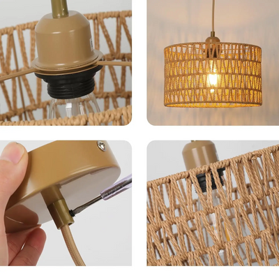 Ravela - Handgeflochtene Rattan Pendelleuchte