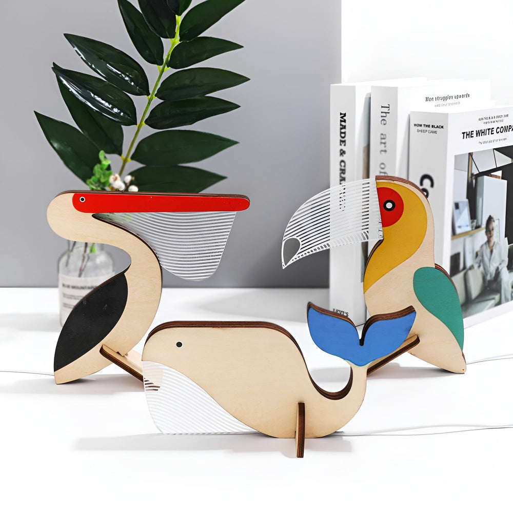 Dekorative Tier-Tischlampe aus Holz - Niedliche Designs für Kinderzimmer