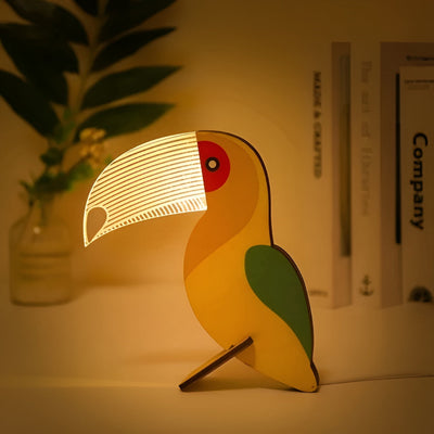 Dekorative Tier-Tischlampe aus Holz - Niedliche Designs für Kinderzimmer