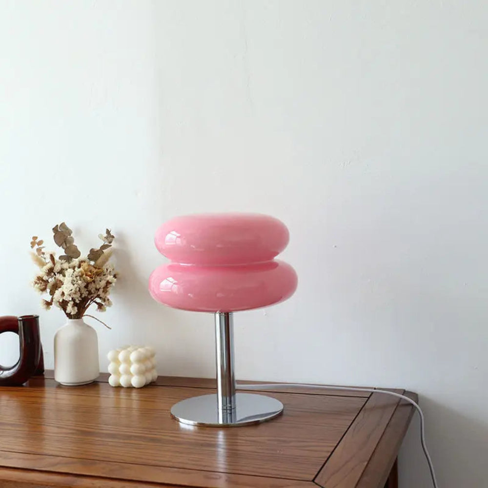 Italienische Designer Glas Ei-Törtchen Tischlampe - Dimmbar und kabellos für Heim und Büro
