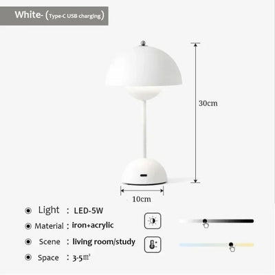 Kabellose LED-Tischlampe mit einstellbarer Helligkeit - Perfekt für Zuhause, das Büro oder den Innenhof