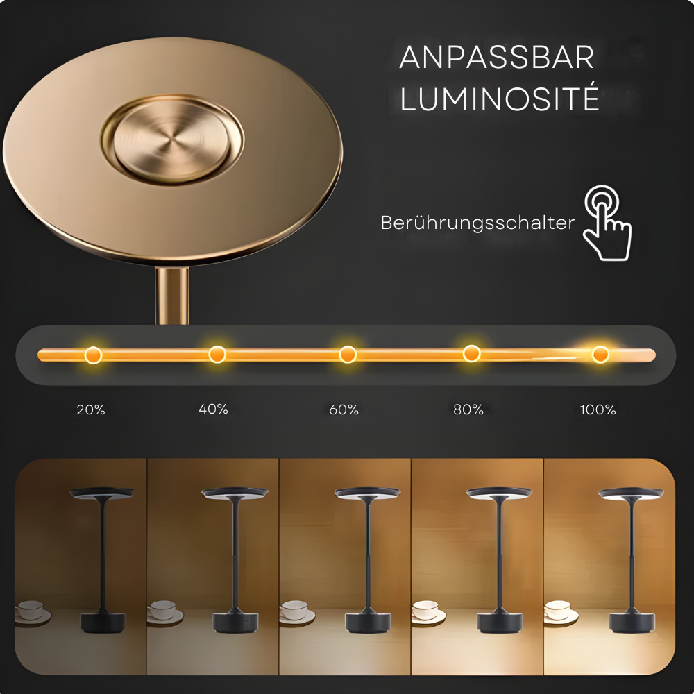 Kabellos Berührungsaktivierte LED Lampe – Moderne Tischlampe mit USB-Aufladung und Touchsteuerung