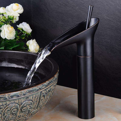 Antiker Wasserfall Wasserhahn – Messing Badezimmer Armatur in Bronze