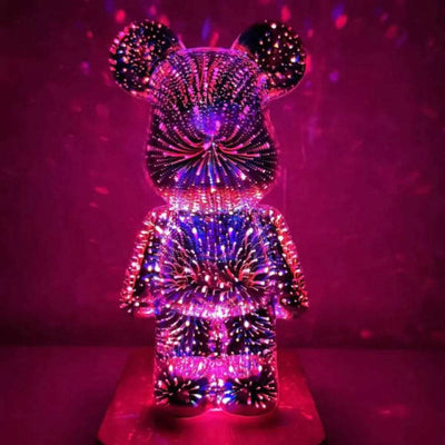 Einzigartige Feuerwerksbär-Lampe – mundgeblasenes Glas mit beeindruckendem Lichteffekt