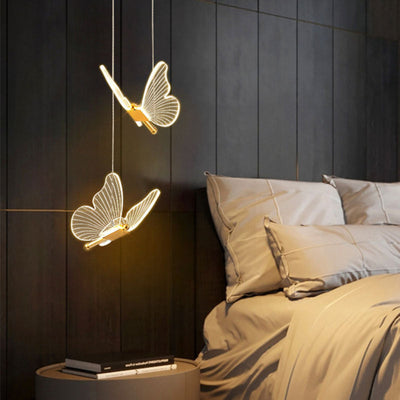 Nordic Schmetterling LED-Pendelleuchte - einstellbare 3-Farben-Beleuchtung für moderne Räume