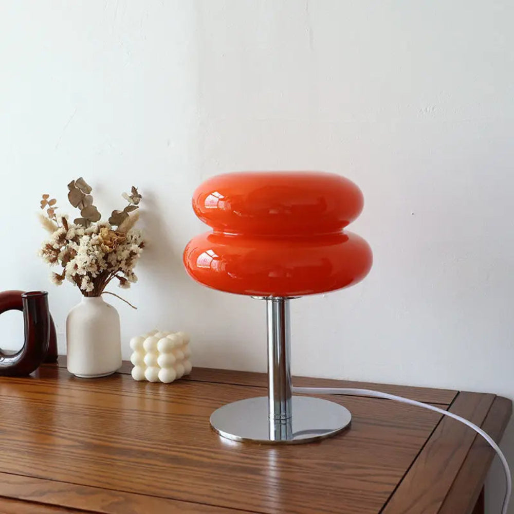 Italienische Designer Glas Ei-Törtchen Tischlampe - Dimmbar und kabellos für Heim und Büro