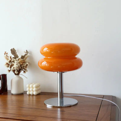 Italienische Designer Glas Ei-Törtchen Tischlampe - Dimmbar und kabellos für Heim und Büro