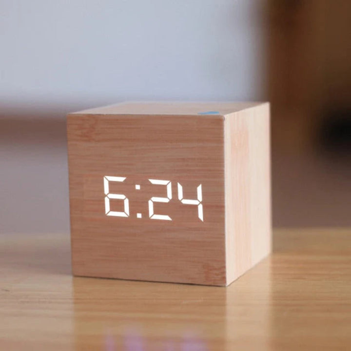 Mini LED digital alarm clock cube display