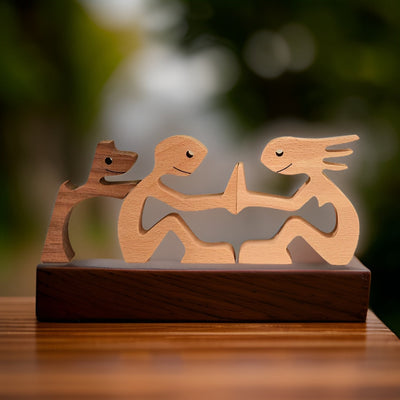 Mensch und Hund Schnitzerei Holz Ornament - Ein Symbol für Liebe und Treue