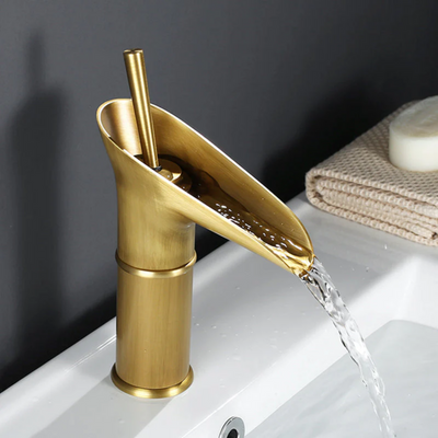 Antiker Wasserfall Wasserhahn – Messing Badezimmer Armatur in Bronze
