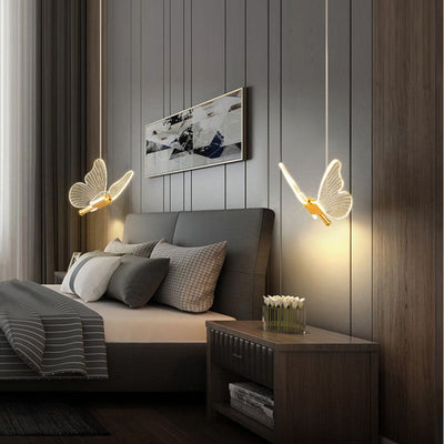 Nordic Schmetterling LED-Pendelleuchte - einstellbare 3-Farben-Beleuchtung für moderne Räume