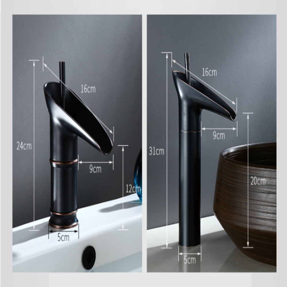 Antiker Wasserfall Wasserhahn für Badezimmer - Messinghahn mit klassischem Design