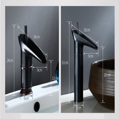 Antiker Wasserfall Wasserhahn für Badezimmer - Messinghahn mit klassischem Design