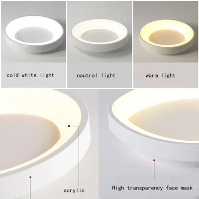 Nordische runde LED-Deckenleuchte mit Fernbedienung - Modernes, minimalistisches Design