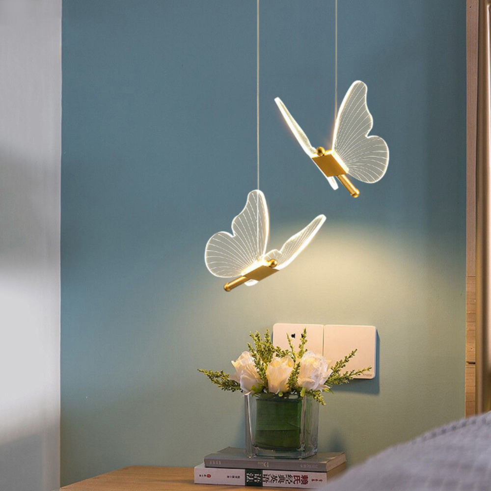 Nordic Schmetterling LED-Pendelleuchte - einstellbare 3-Farben-Beleuchtung für moderne Räume