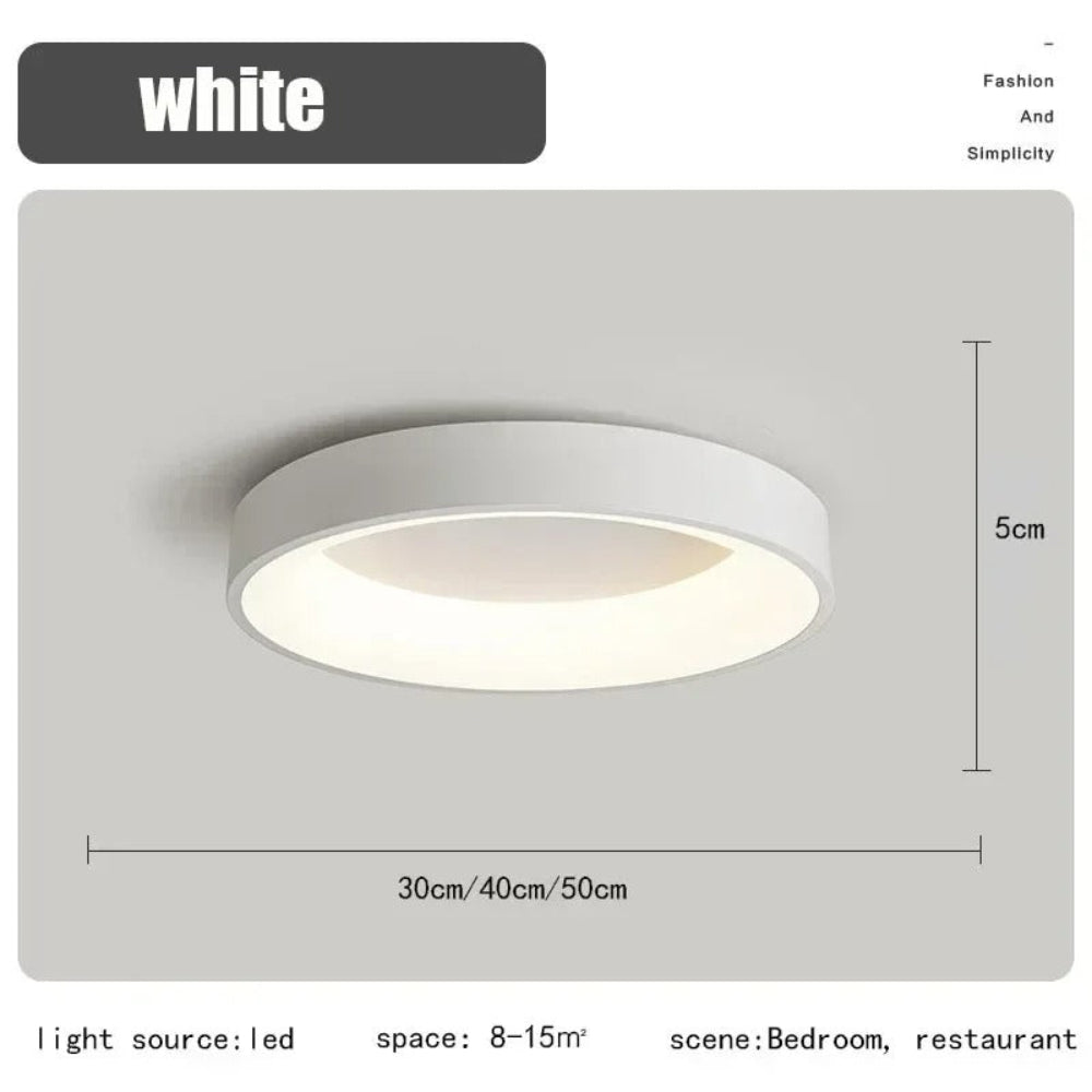 Nordische runde LED-Deckenleuchte mit Fernbedienung - Modernes, minimalistisches Design