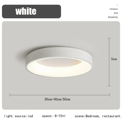 Nordische runde LED-Deckenleuchte mit Fernbedienung - Modernes, minimalistisches Design