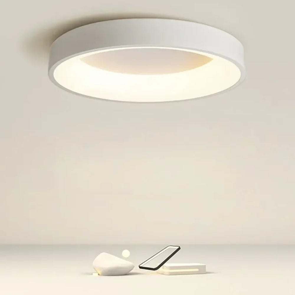 Nordische runde LED-Deckenleuchte mit Fernbedienung - Modernes, minimalistisches Design