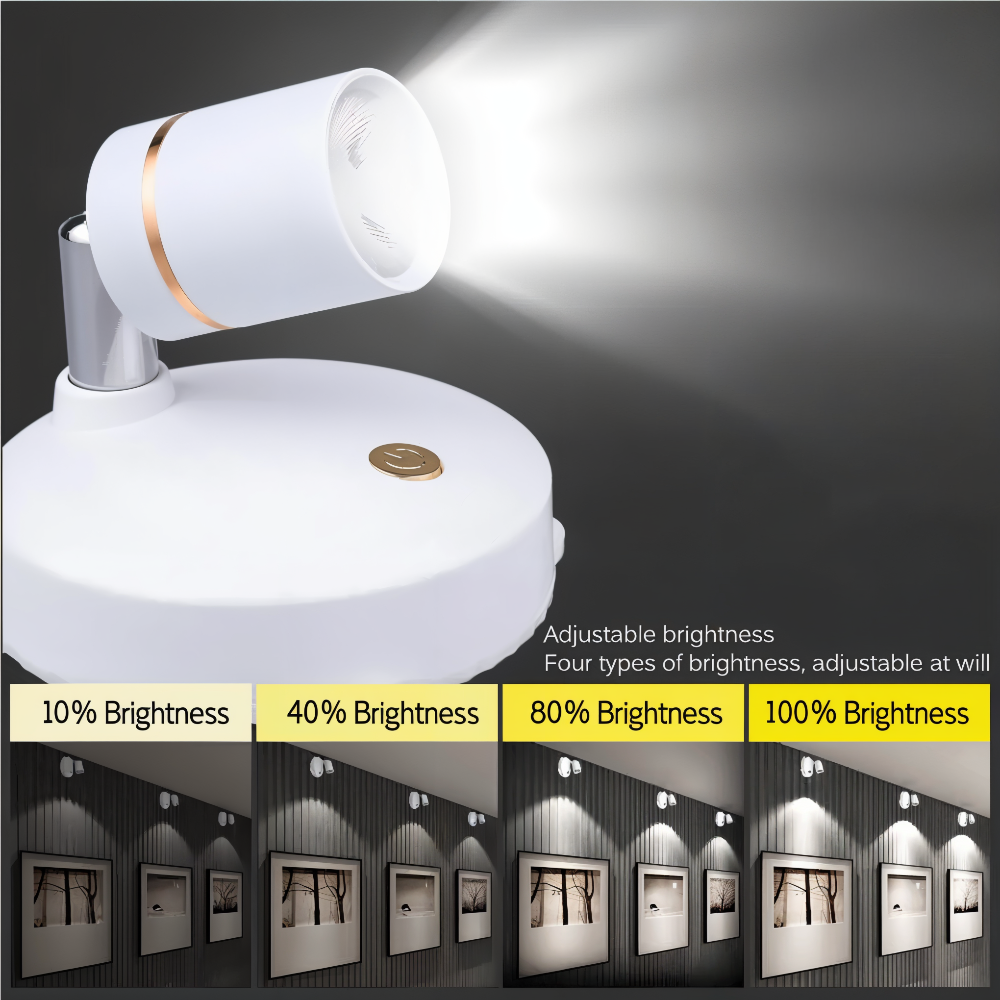 Batteriebetriebene Rotierbare LED Spotlampe - Ideal für Kunstausstellungen Einstellbare Beleuchtung