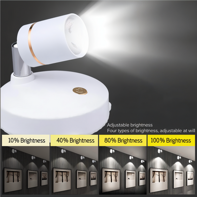 Batteriebetriebene Rotierbare LED Spotlampe - Ideal für Kunstausstellungen Einstellbare Beleuchtung