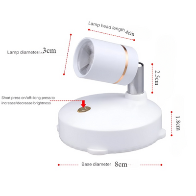 Batteriebetriebene Rotierbare LED Spotlampe - Ideal für Kunstausstellungen Einstellbare Beleuchtung