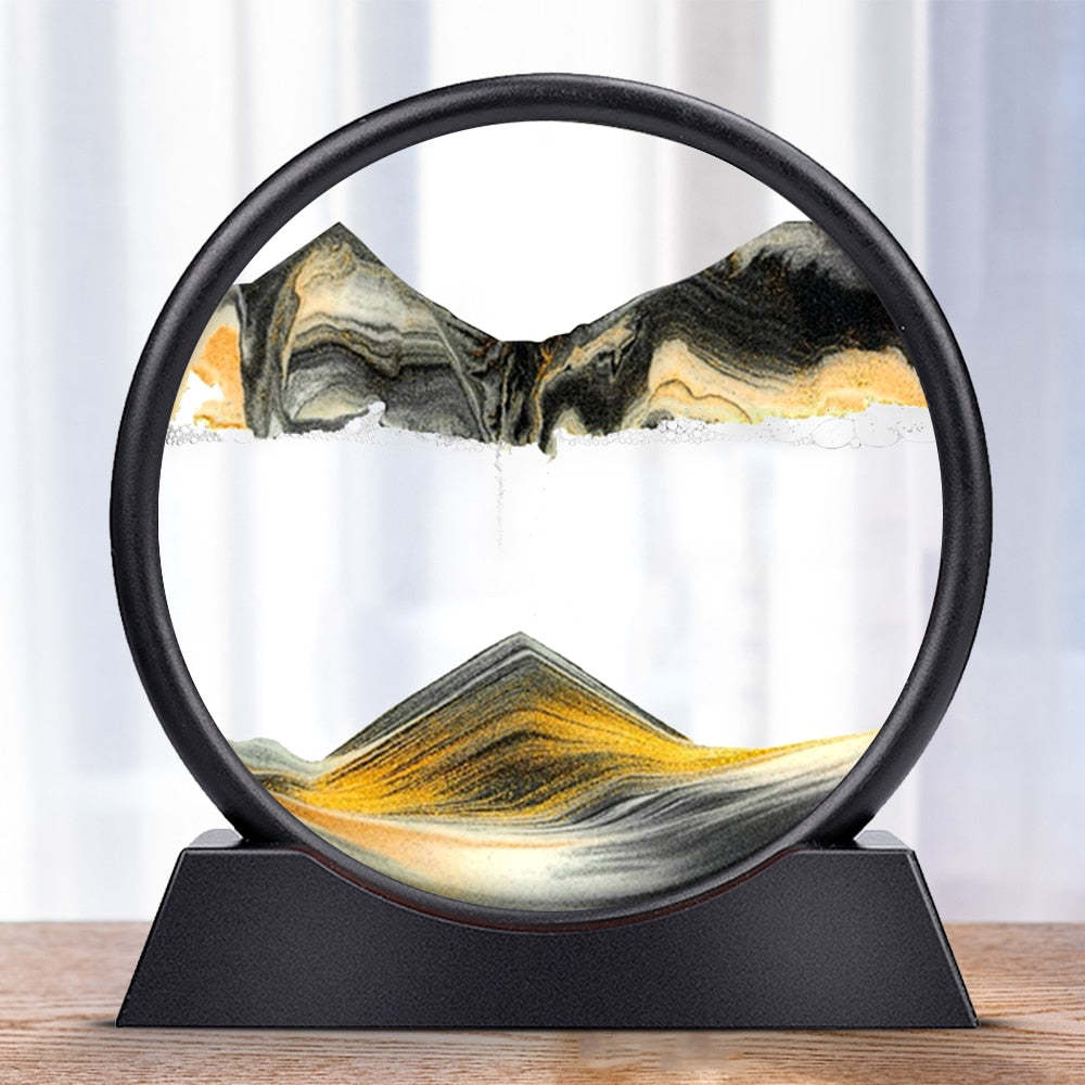 3D Bewegte Sandkunst - Beruhigende Glasdekoration für jeden Raum