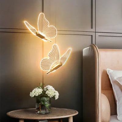 Nordic Schmetterling LED-Pendelleuchte - einstellbare 3-Farben-Beleuchtung für moderne Räume