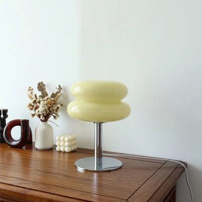 Italienische Designer Glas Ei-Törtchen Tischlampe - Dimmbar und kabellos für Heim und Büro
