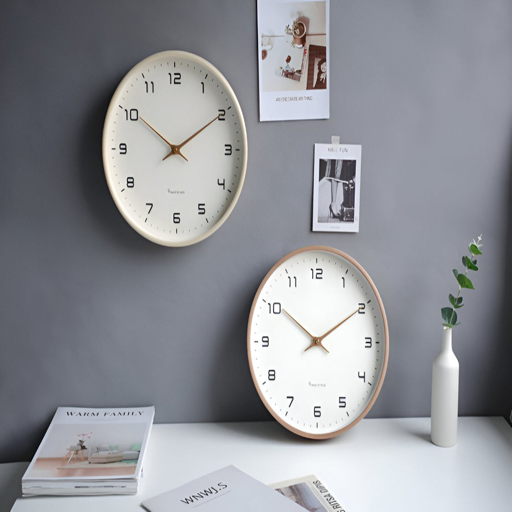 Nordisches Design Stille Wanduhr - Perfekt für Wohnzimmer, Küche oder Büro