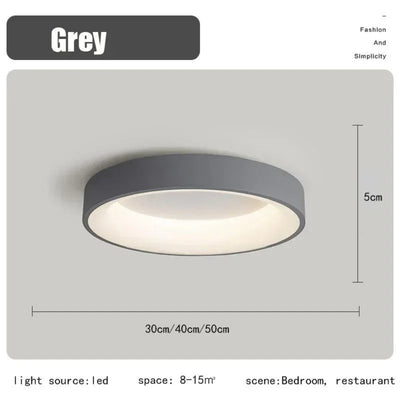 Nordische runde LED-Deckenleuchte mit Fernbedienung - Modernes, minimalistisches Design
